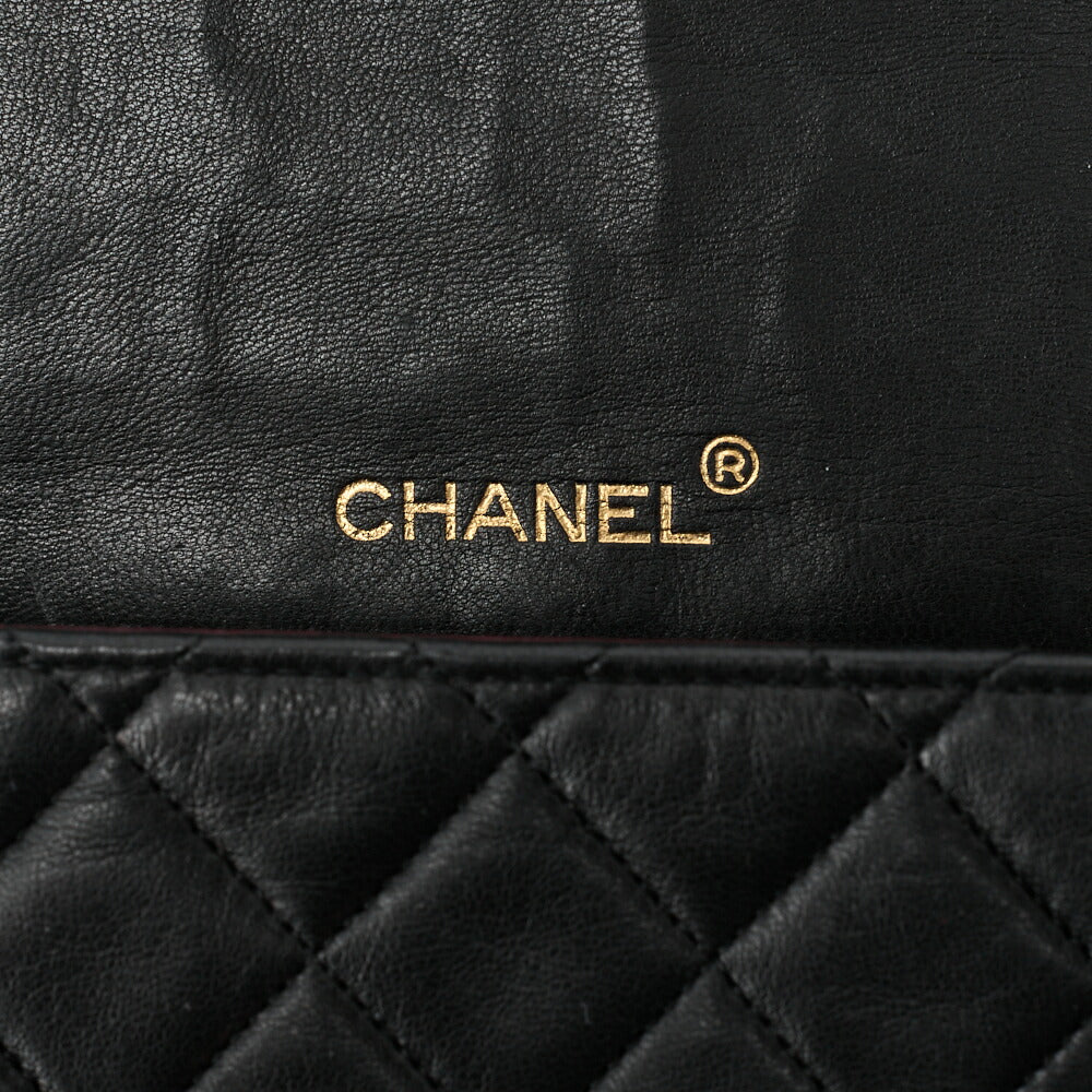 CHANEL Shoulder Bag Matelasse Design Flap Chain Shoulder Lambskin Black Gold-Tone Hardware, Pre-Owned