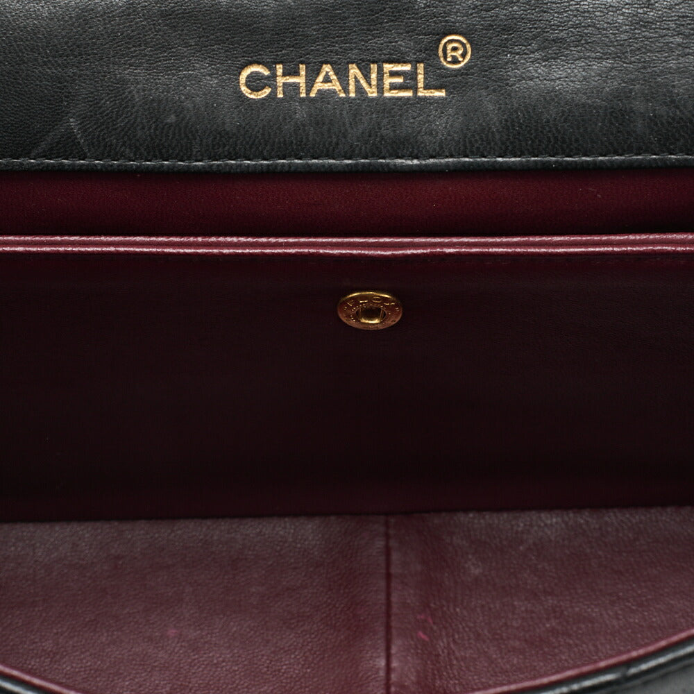 CHANEL Shoulder Bag Matelasse Design Flap Chain Shoulder Lambskin Black Gold-Tone Hardware, Pre-Owned