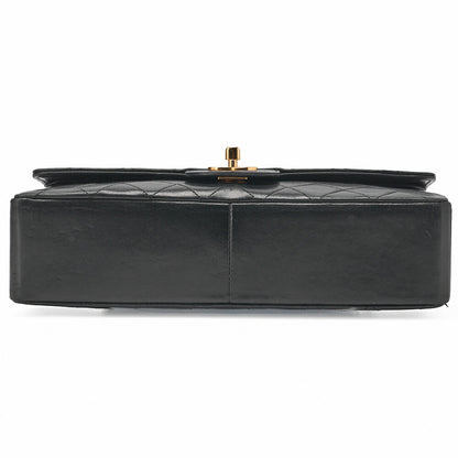 CHANEL Matelasse Turnlock Straight Flap Chain Shoulder Lambskin Black Gold-Tone Hardware, Pre-Owned