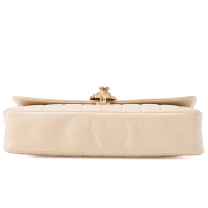 CHANEL Chanel Chocolate Bar Push Lock Lion Coco Chain Shoulder Lambskin Beige Gold-Tone Hardware, Pre-Owned