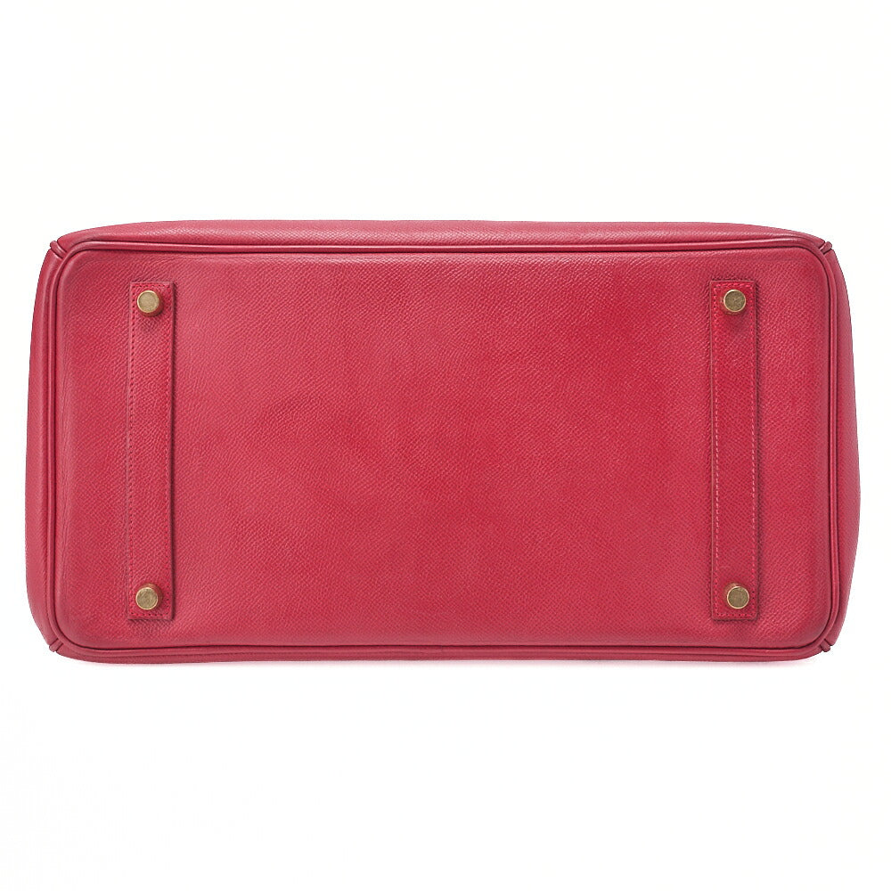 HERMES Birkin 35 Handbag Epson Rouge Casaque Gold-Tone Hardware, Pre-Owned