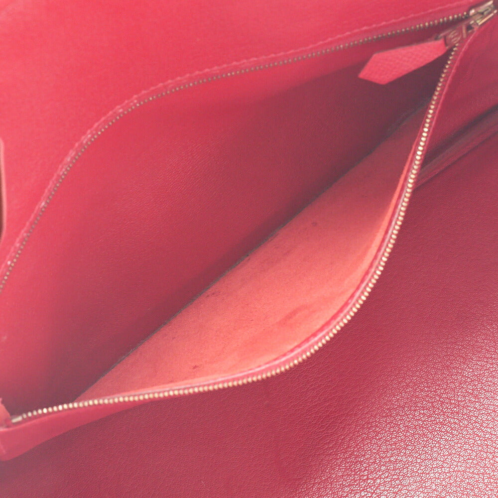 HERMES Birkin 35 Handbag Epson Rouge Casaque Gold-Tone Hardware, Pre-Owned