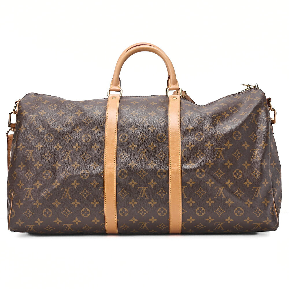 LOUIS VUITTON Louis Vuitton Monogram Keepol Handbag 55 Boston Bag Brown Gold-Tone Hardware, Pre-Owned