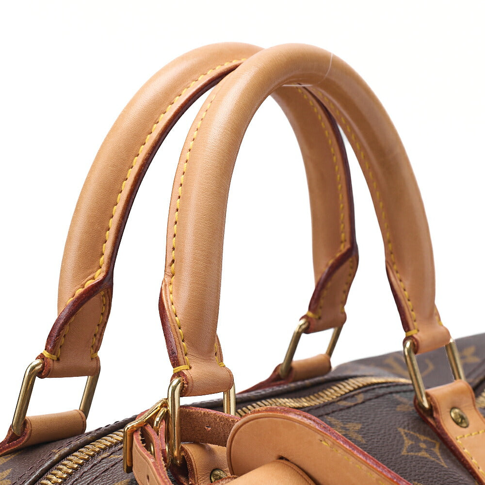 LOUIS VUITTON Louis Vuitton Monogram Keepol Handbag 55 Boston Bag Brown Gold-Tone Hardware, Pre-Owned