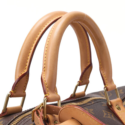LOUIS VUITTON Louis Vuitton Monogram Keepol Handbag 55 Boston Bag Brown Gold-Tone Hardware, Pre-Owned