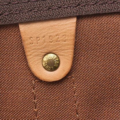 LOUIS VUITTON Louis Vuitton Monogram Keepol Handbag 55 Boston Bag Brown Gold-Tone Hardware, Pre-Owned