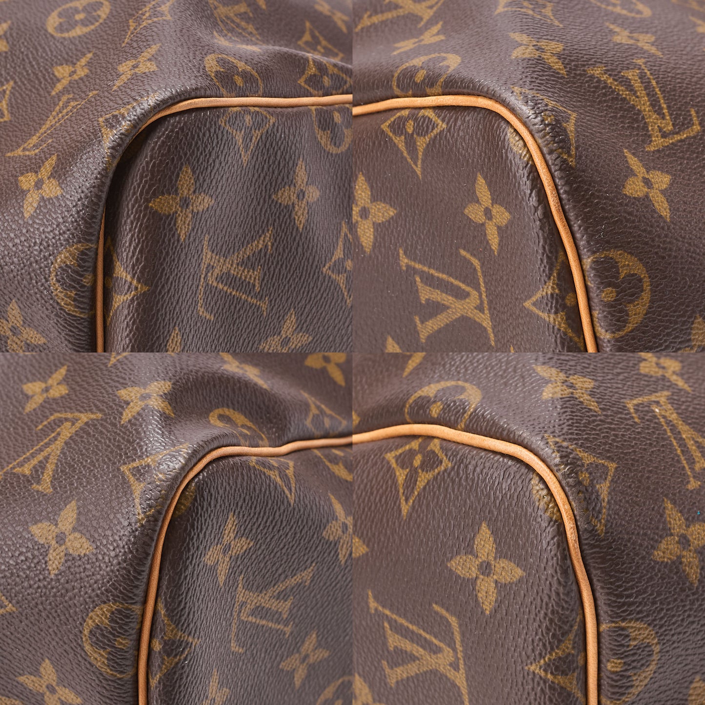 LOUIS VUITTON Louis Vuitton Monogram Keepol Handbag 55 Boston Bag Brown Gold-Tone Hardware, Pre-Owned