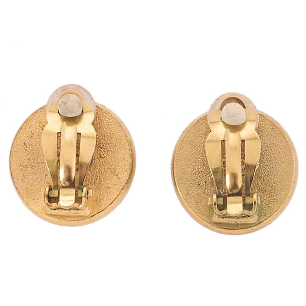 CHANEL Logomark Faux Pearl Earrings GP Gold Gold-Tone Hardware, Pre-Owned
