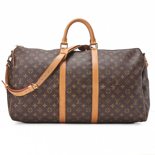 LOUIS VUITTON Louis Vuitton Monogram Keepol Bandouliere 55 Boston Bag Brown Gold-Tone Hardware, Pre-Owned