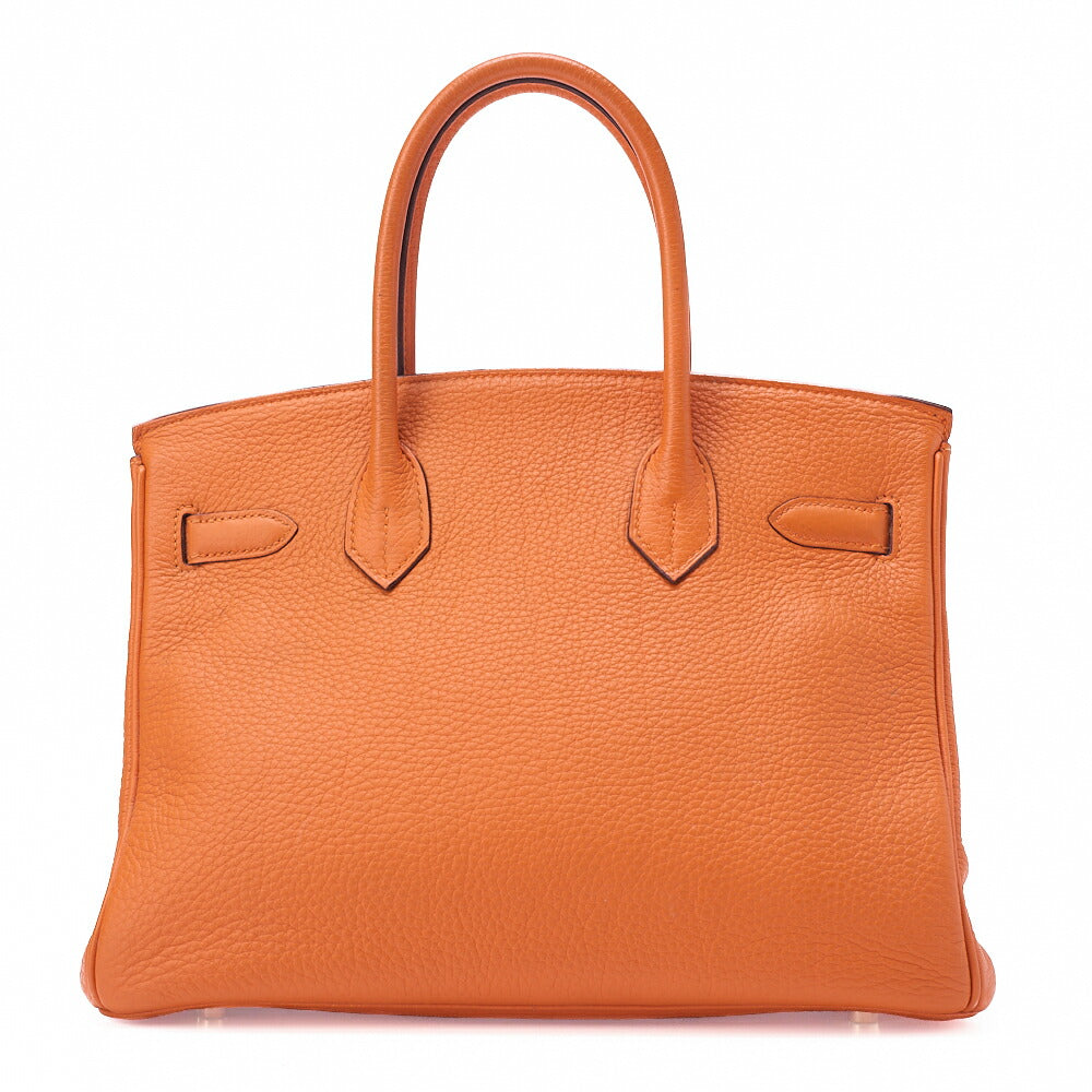 HERMES Birkin 35 Handbag Togo Orange Gold-Tone Hardware, Pre-Owned