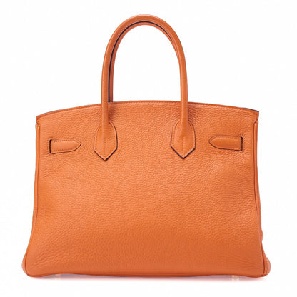 HERMES Birkin 35 Handbag Togo Orange Gold-Tone Hardware, Pre-Owned