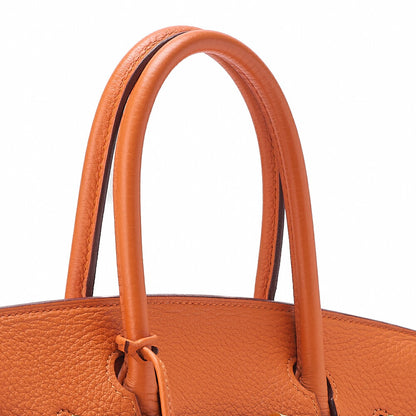 HERMES Birkin 35 Handbag Togo Orange Gold-Tone Hardware, Pre-Owned