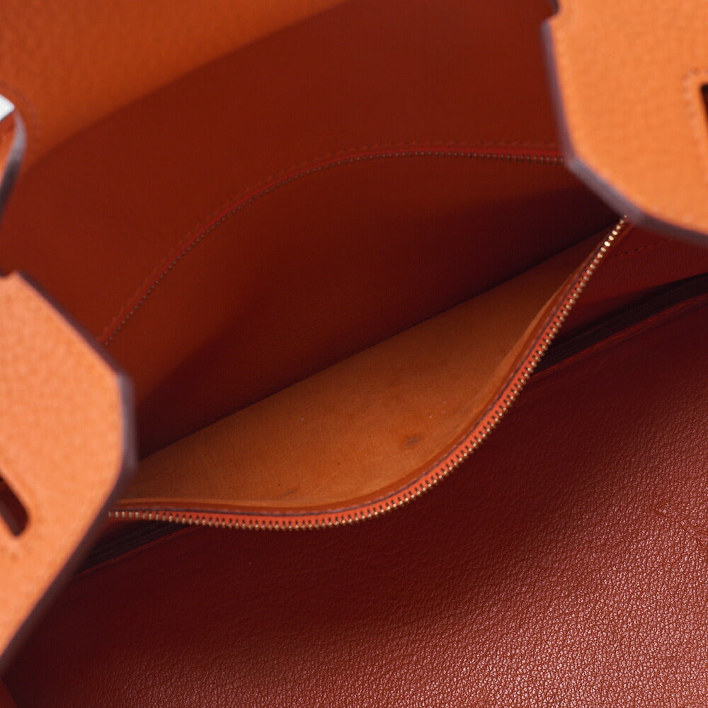 HERMES Birkin 35 Handbag Togo Orange Gold-Tone Hardware, Pre-Owned