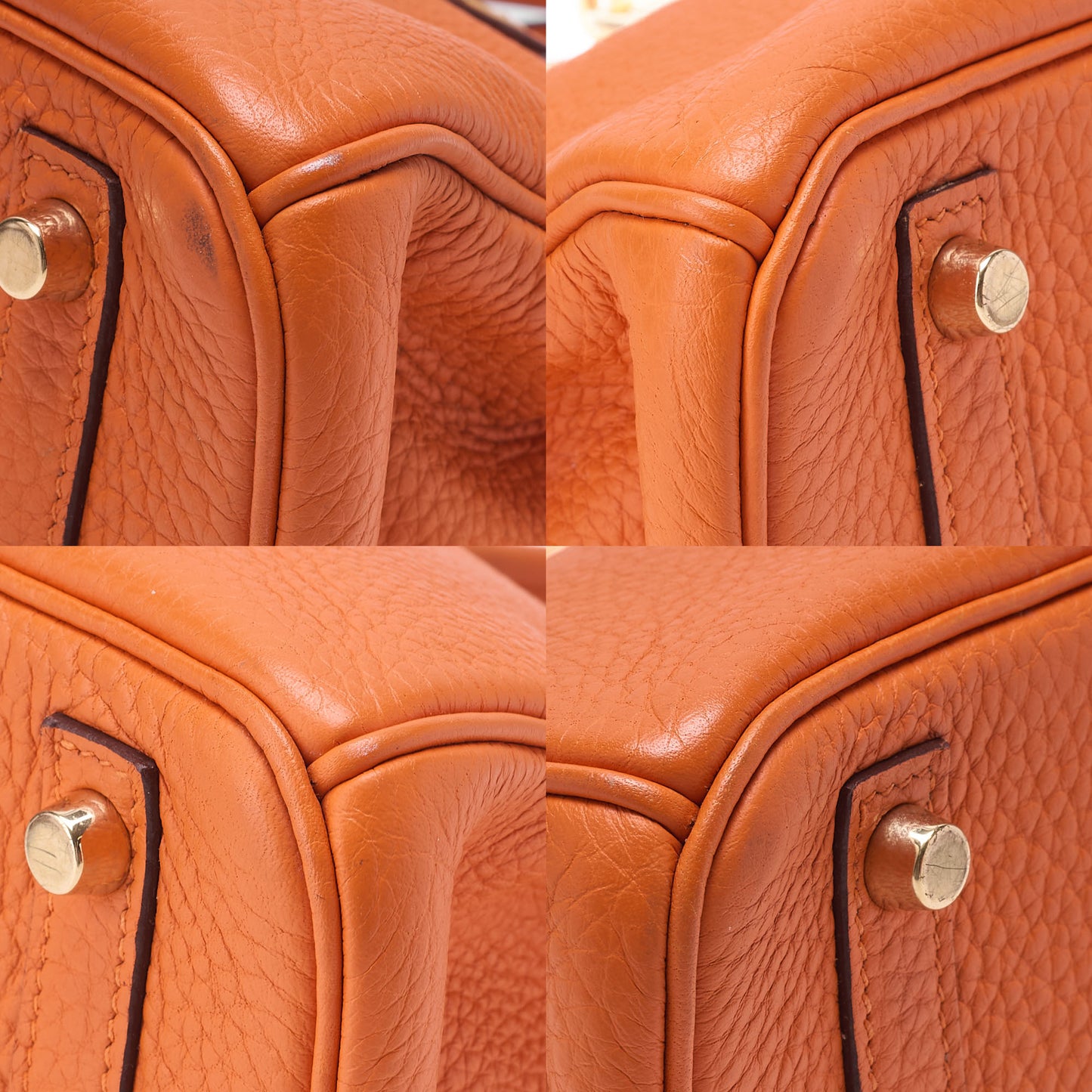 HERMES Birkin 35 Handbag Togo Orange Gold-Tone Hardware, Pre-Owned