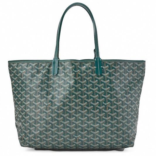 GOYARD Saint Louis PM Tote Bag Coated Canvas Green Silver-Tone Hardware, Pre-Owned