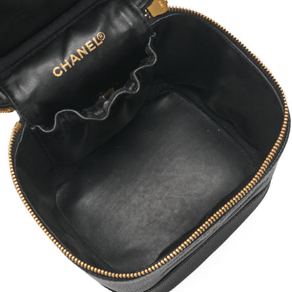 CHANEL Cocomark Vanity Handbag Caviar Skin Black Gold-Tone Hardware, Pre-Owned