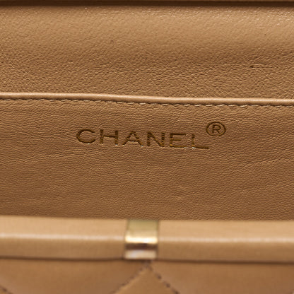 CHANEL Shoulder Bag Matelasse Lambskin Tortoiseshell Plastic Chain Shoulder Beige Gold-Tone Hardware, Pre-Owned