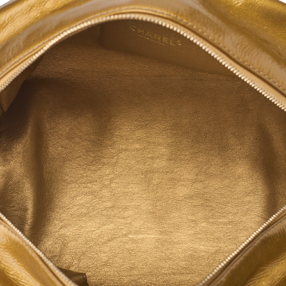 CHANEL Chain Shoulder Bag Coco Mark Mademoiselle Bowling Enamel Gold-Tone Hardware, Pre-Owned