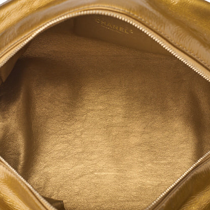 CHANEL Chain Shoulder Bag Coco Mark Mademoiselle Bowling Enamel Gold-Tone Hardware, Pre-Owned