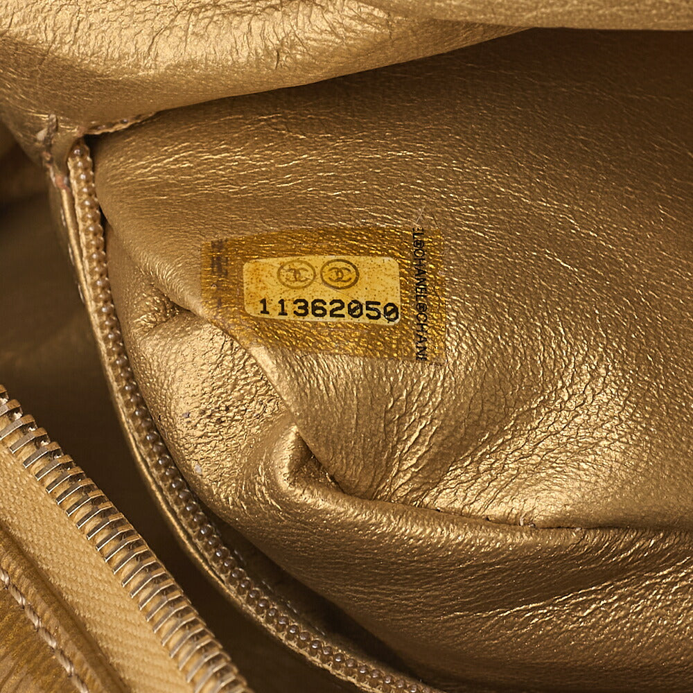 CHANEL Chain Shoulder Bag Coco Mark Mademoiselle Bowling Enamel Gold-Tone Hardware, Pre-Owned