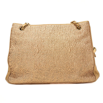 CHANEL Chain Shoulder Bag Matelasse Ball Charm Lace x Lambskin Gold-Tone Hardware, Pre-Owned