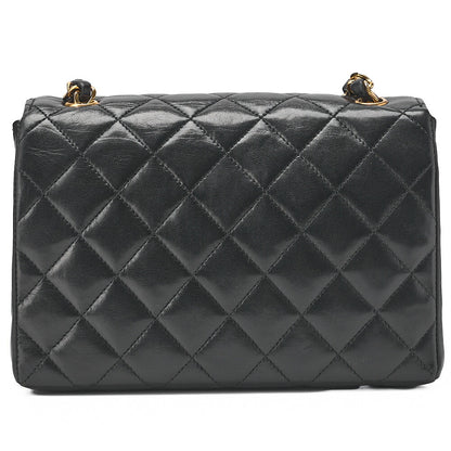 CHANEL Chain Shoulder Bag Matelasse Lambskin Big Coco V Flap Black Gold-Tone Hardware, Pre-Owned