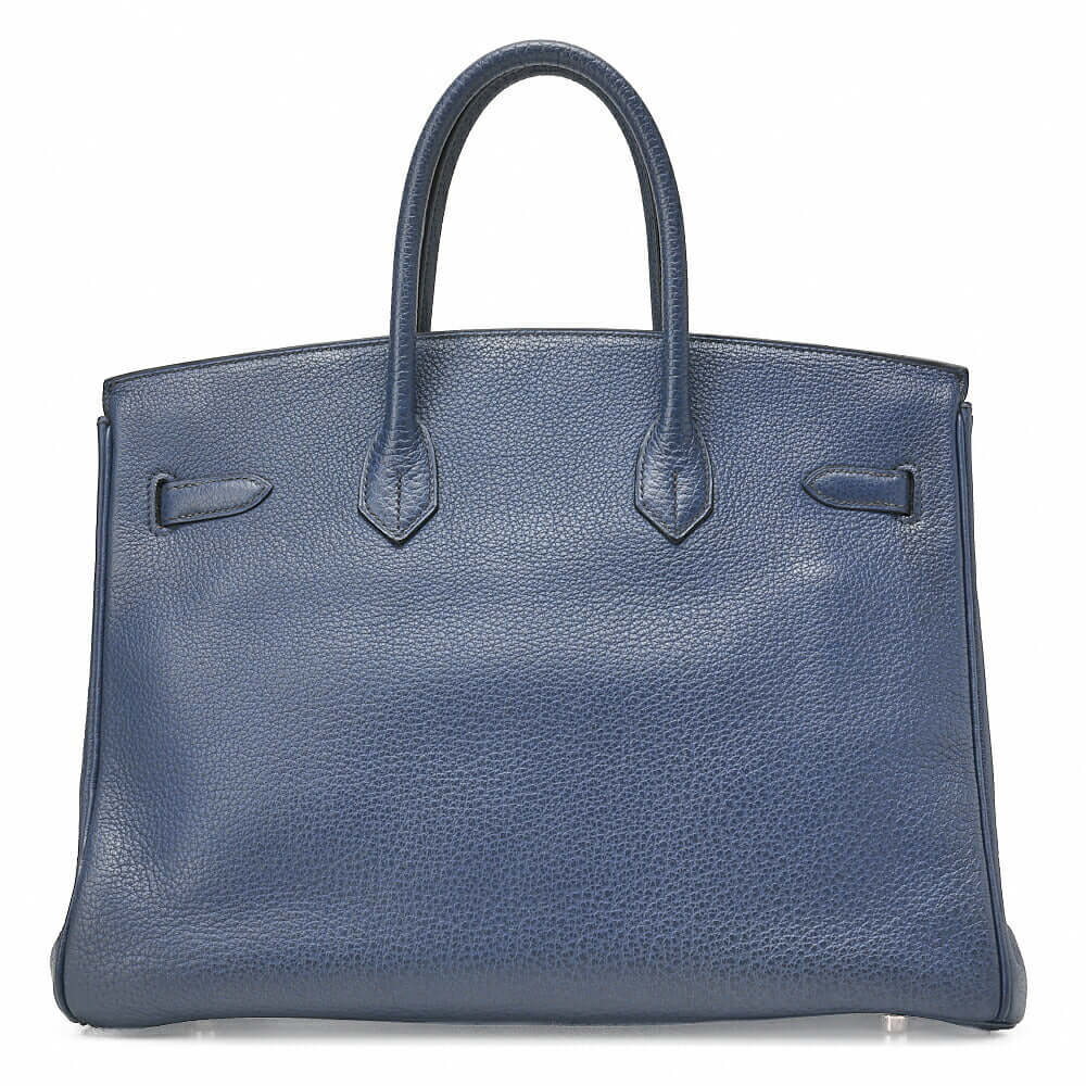 HERMES Birkin 35 Handbag Fjord Bruton Bet Silver-Tone Hardware, Pre-Owned