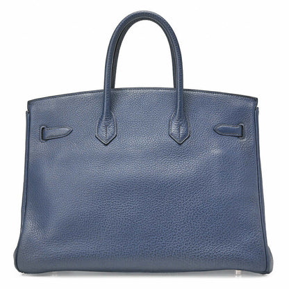 HERMES Birkin 35 Handbag Fjord Bruton Bet Silver-Tone Hardware, Pre-Owned