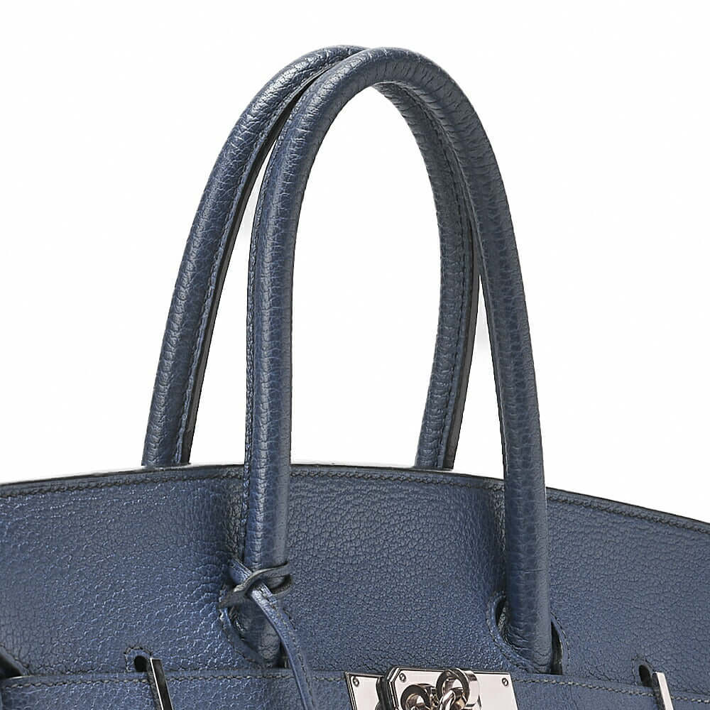 HERMES Birkin 35 Handbag Fjord Bruton Bet Silver-Tone Hardware, Pre-Owned