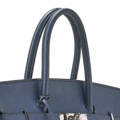 HERMES Birkin 35 Handbag Fjord Bruton Bet Silver-Tone Hardware, Pre-Owned