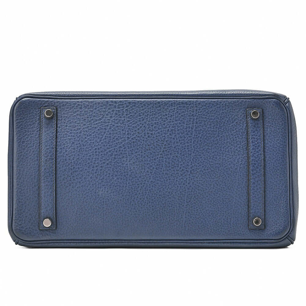 HERMES Birkin 35 Handbag Fjord Bruton Bet Silver-Tone Hardware, Pre-Owned