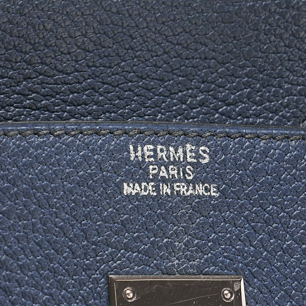 HERMES Birkin 35 Handbag Fjord Bruton Bet Silver-Tone Hardware, Pre-Owned