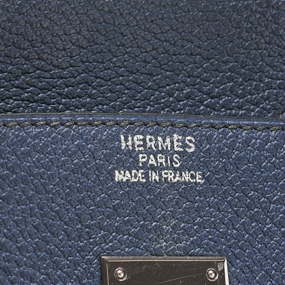 HERMES Birkin 35 Handbag Fjord Bruton Bet Silver-Tone Hardware, Pre-Owned