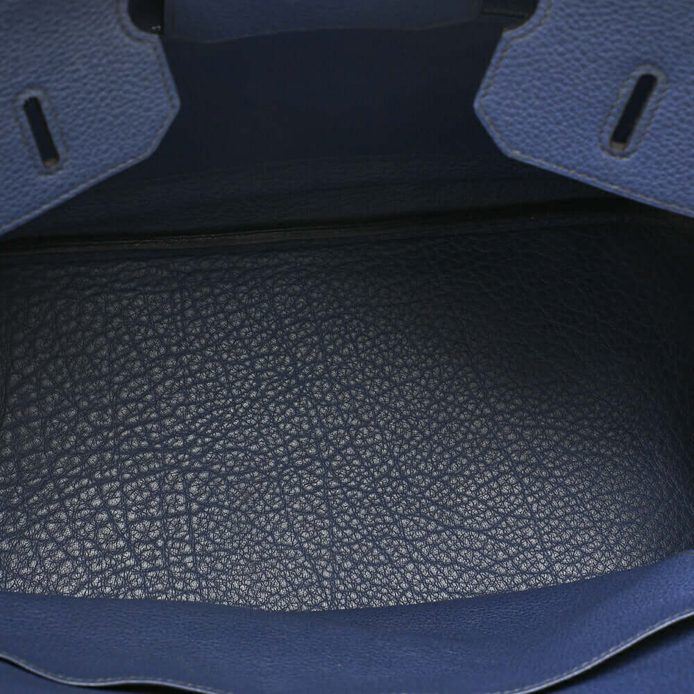 HERMES Birkin 35 Handbag Fjord Bruton Bet Silver-Tone Hardware, Pre-Owned