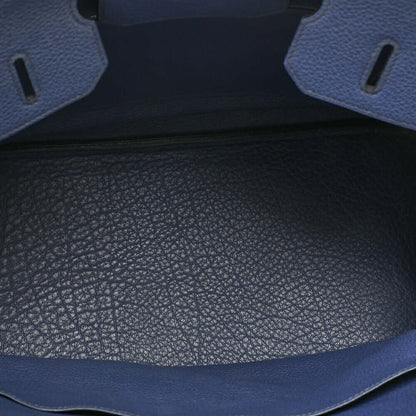 HERMES Birkin 35 Handbag Fjord Bruton Bet Silver-Tone Hardware, Pre-Owned