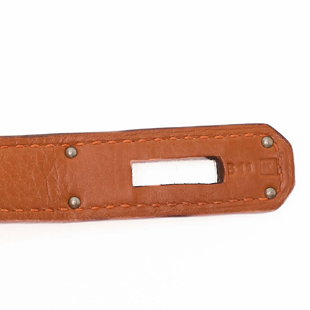 HERMES Birkin 35 Handbag Tryon Orange Silver-Tone Hardware, Pre-Owned