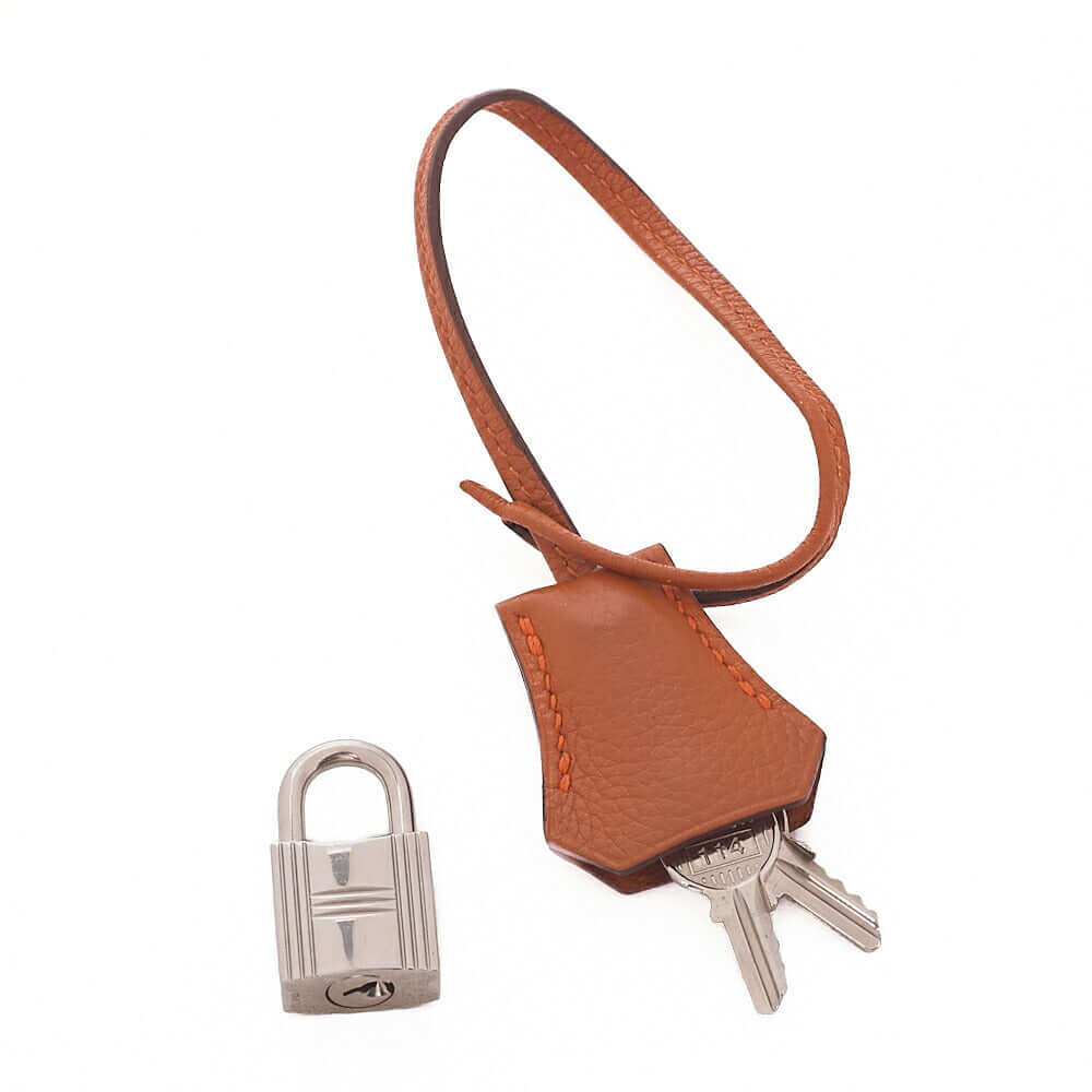 HERMES Birkin 35 Handbag Tryon Orange Silver-Tone Hardware, Pre-Owned