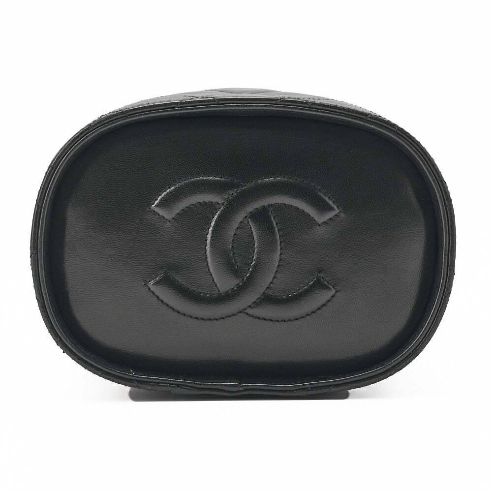 CHANEL Coco Mark Fringe Bucket Shape Chain Shoulder Lambskin Black Gold-Tone Hardware, Pre-Owned