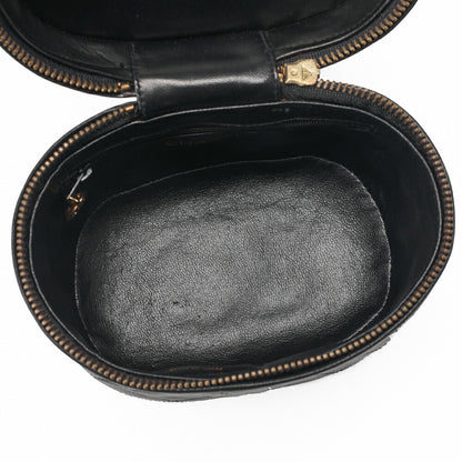 CHANEL Coco Mark Fringe Bucket Shape Chain Shoulder Lambskin Black Gold-Tone Hardware, Pre-Owned