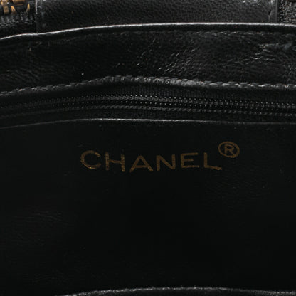 CHANEL Coco Mark Fringe Bucket Shape Chain Shoulder Lambskin Black Gold-Tone Hardware, Pre-Owned