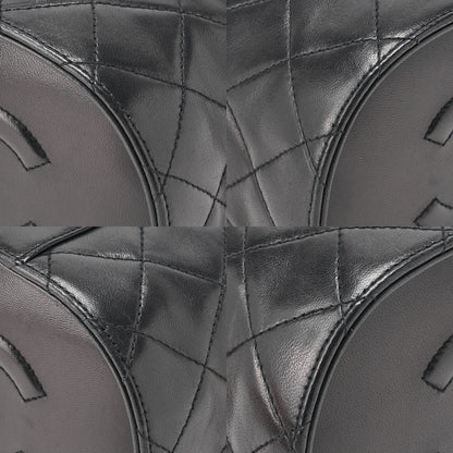 CHANEL Coco Mark Fringe Bucket Shape Chain Shoulder Lambskin Black Gold-Tone Hardware, Pre-Owned