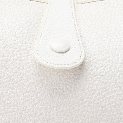 HERMES Evelyn PM Shoulder Bag Trion Clemence White Silver-Tone Hardware, Pre-Owned