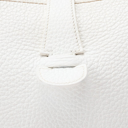 HERMES Evelyn PM Shoulder Bag Trion Clemence White Silver-Tone Hardware, Pre-Owned