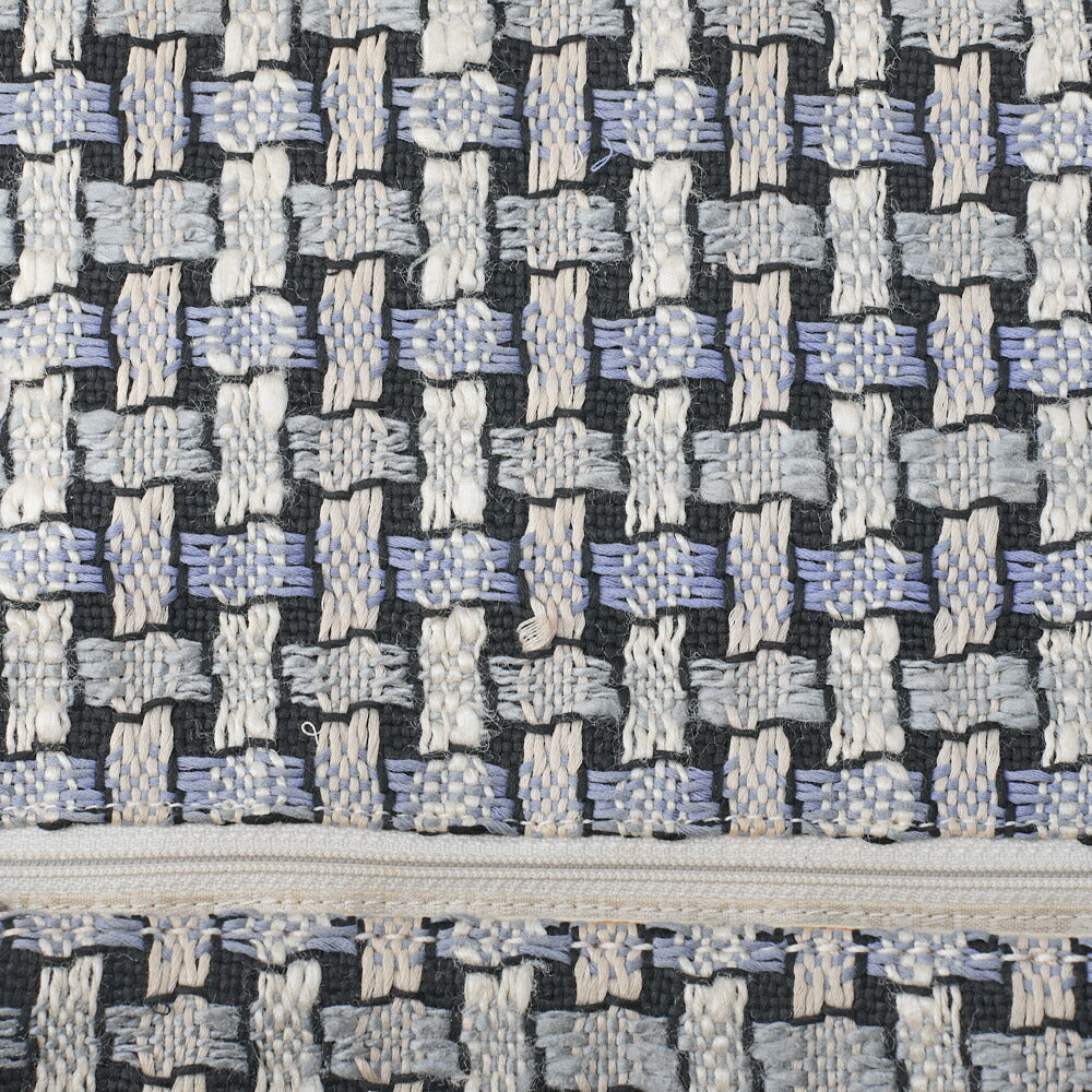 CHANEL Matelasse Bicolore Push Lock Chain Shoulder Leather x Cotton White Silver-Tone Hardware, Pre-Owned