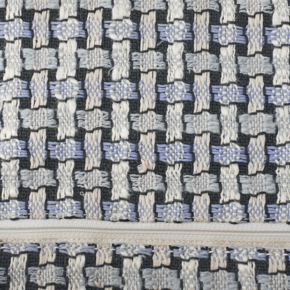 CHANEL Matelasse Bicolore Push Lock Chain Shoulder Leather x Cotton White Silver-Tone Hardware, Pre-Owned