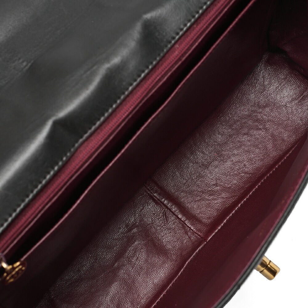 CHANEL Chain Shoulder Bag Mademoiselle Turnlock Lambskin Black Gold-Tone Hardware, Pre-Owned