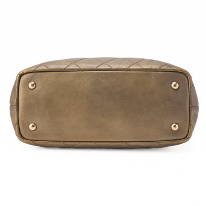 CHANEL Matelasse Tote Bag Caviar Skin with Coco Charm Gold Gold-Tone Hardware, Pre-Owned