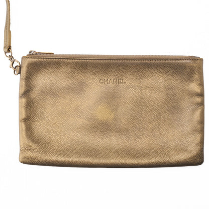 CHANEL Matelasse Tote Bag Caviar Skin with Coco Charm Gold Gold-Tone Hardware, Pre-Owned