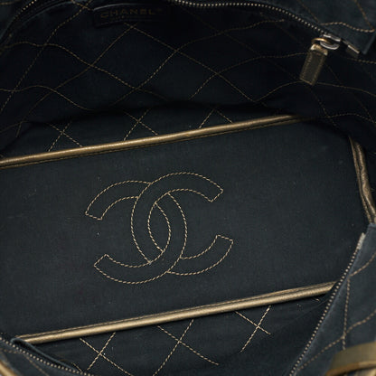 CHANEL Matelasse Tote Bag Caviar Skin with Coco Charm Gold Gold-Tone Hardware, Pre-Owned