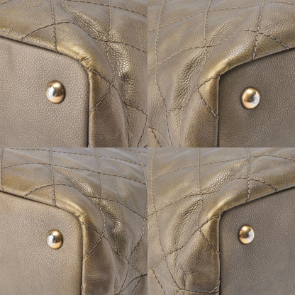 CHANEL Matelasse Tote Bag Caviar Skin with Coco Charm Gold Gold-Tone Hardware, Pre-Owned